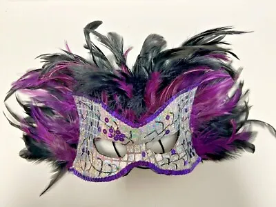 Silver Purple Masquerade Ball Venetian Mask Fancy Dress Ball Unisex Face Masks • £5.50