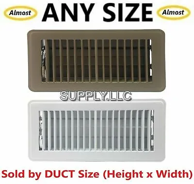 FLOOR REGISTER Vent Duct Cover Steel Metal Grille Air Duct AC Brown Or White. • $15.75