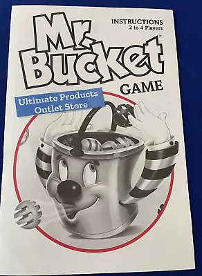 INSTRUCTIONS ONLY Mr. Bucket Game Spinning Bucket Of Fun Milton Bradley 1991 • $4.76