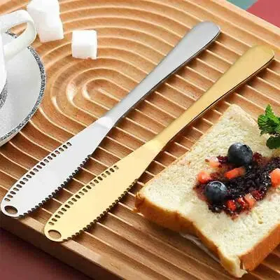 Stainless Steel Butter Knife Cheese Slicer Serrated Edge Curler Knife Spreader • £3.98