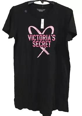 NWT Victorias Secret VICTORIA'S Logo Sleep Shirt Short Sleeve Pajama Dress Small • $19.99