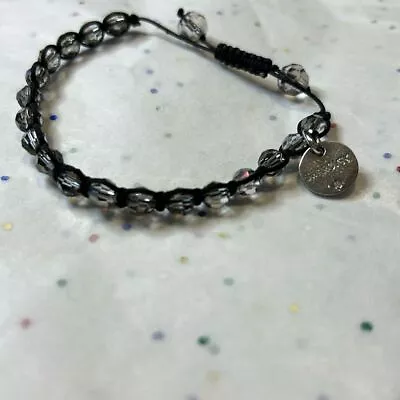 Swarovski Adjustable Clear Bead Crystal Macrame Bracelet • $19