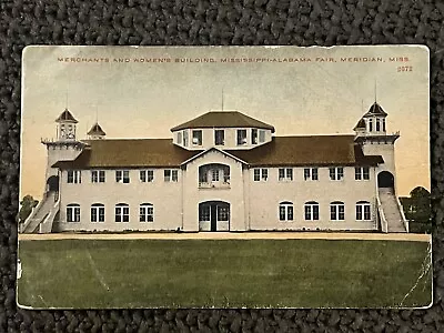 MERCHANT BLDG MISSISSIPPI ALABAMA FAIR MERIDIAN MS Postcard LAUDERDALE COUNTY • $9.99