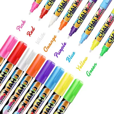 8 Pcs Liquid Chalk Board Window Marker Erasable Pen 8 Pack Great For Chalkboard • $12.90