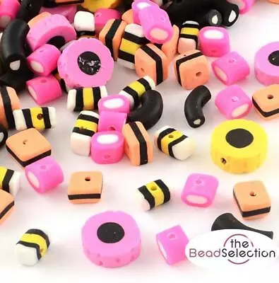 £3.39 • Buy 20 Liquorice Allsorts Fimo Polymer Clay Beads Mixed Jewellery Making MSC41
