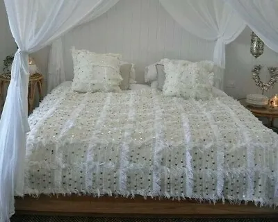 Wedding Moroccan Blanket With 2 Pillows Bedroom Blanketmoroccan Throw Blanket • $250