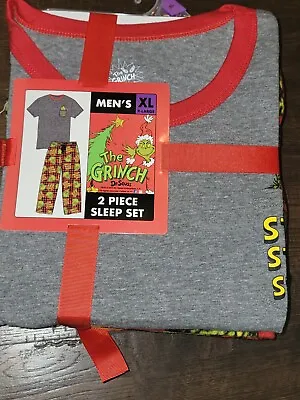 Dr.Seuss Mens The Grinch Pajamas 2-piece Set Size XL Christmas Holiday New • $29.99