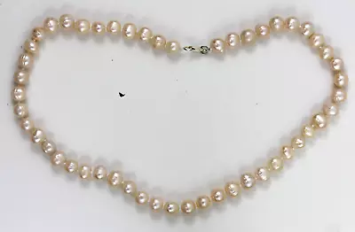 Vintage Pearl Bead Sterling Silver 925 Necklace 18  Silk Knotted Cultured Luxury • $30.40