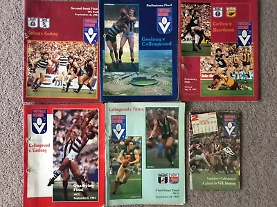 $29 • Buy VFL Football Record Bulk Lot 1981 1982 AFL Final Carlton Collingwood Fitzroy