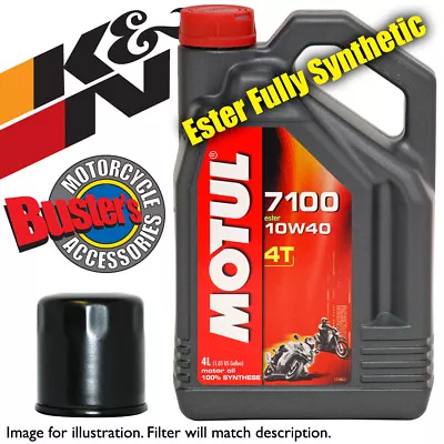 Kawasaki ZZR 1400 ZX1400A7F 2007 K&N Filter Motul 7100 10w40 4L Synthetic Oil • £68.99