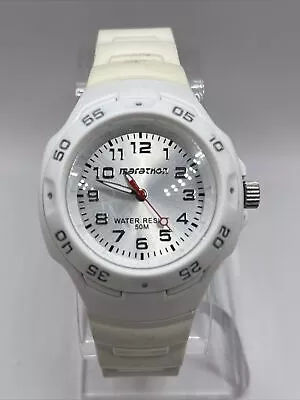 Marathon By Timex Women's Quartz Watch White Resin Band 35mm Case- New Battery • $9