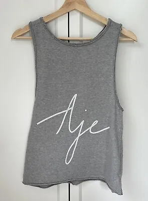 AJE Grey Tank Tshirt Tee With White Font - Size XS • $75