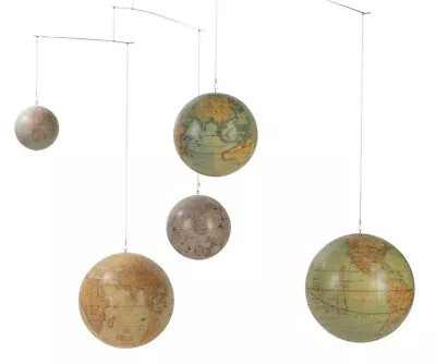 Old World Terrestrial Globe Mobile Hanging Decor Mercator Hondius Vaugondy Weber • $118