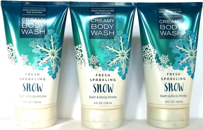 $46.99 • Buy Bath Body Works FRESH SPARKLING SNOW Creamy Body Wash, 8 Fl. Oz, NEW X 3