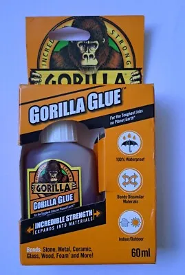 Gorilla Glue 60ml Multi Purpose Extra Strong Expamd Into Materials- Free P&P  • £8.89