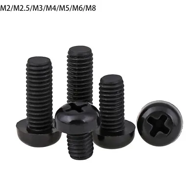 Plastic Pan Head Philips Machine Screws Bolts Nylon Black M2 M2.5 M3 M4 M5 M6 M8 • £3.82