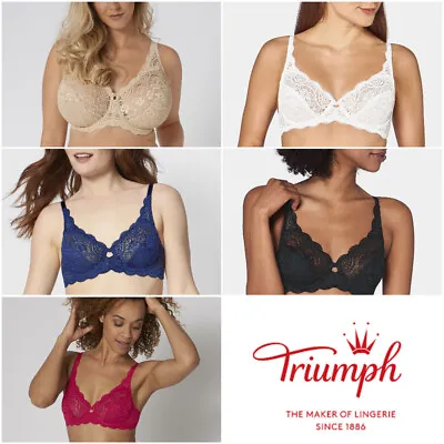 £28.95 • Buy Triumph Amourette 300 W X 10166797 Wired Non Padded Lace High Apex Bra RRP £42