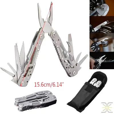 14 In 1 Multi Tool Pliers EDC Gear Folding Pocket Knife Saw Kit Multipurpose • $13.98