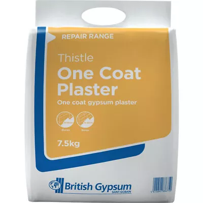 THISLE 7.5KG ONE COAT PLASTER ARTEX Brick Block Plaster And Plasterboard • £16.99