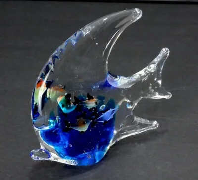 Murano Style Paperweight Angel Fish Tank Art Glass Hand Blown 4.1 Oz • $16