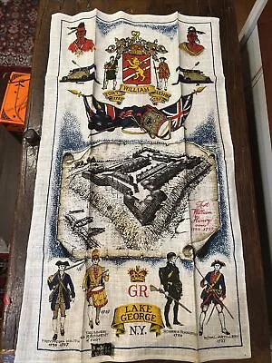 Vintage Tea Towel Kay Dee Fort William Henry Lake George New Tags • $9.50