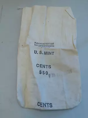 Vintage U.s. Mint Canvas Bank Bag $50.00 Cents 16 X 9.5  1984 • $8