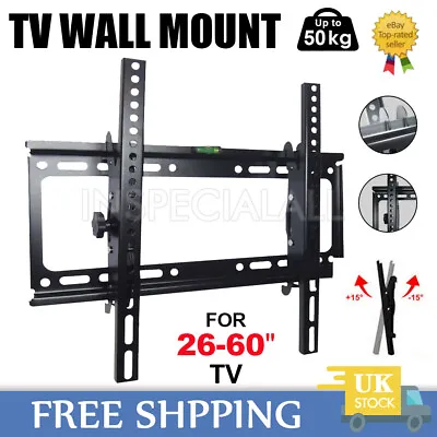 TV Wall Bracket Tilt Mount Slim For 26 32 37 40 42 47 50 55 60 LED LCD Plasma UK • £9.99
