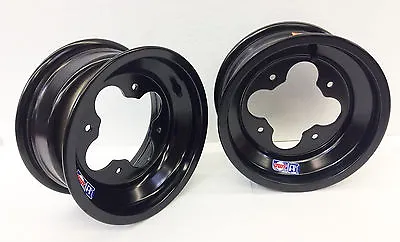 DWT Black A5 Rolled Lip Front Rims 10  10x5 3+2 4/144 LTR450 LTZ400 KFX450R 400 • $179.95