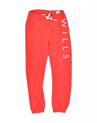 JACK WILLS Womens Graphic Tracksuit Trousers Joggers UK 8 Small  Red AL14 • £13.67