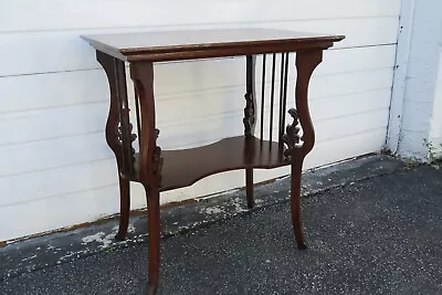 Early 1900s Victorian Oak Carved Side End Table 2042 • $361.25