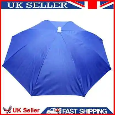 £5.74 • Buy Foldable Adjustable Umbrella Hat Outdoor Fishing Hiking Sunshade Cap (Blue) UK