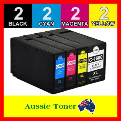 $29.90 • Buy 8x PGI-1600XL Ink Cartridge For Canon Maxify MB2060 MB2160 MB2360 MB2760 Printer
