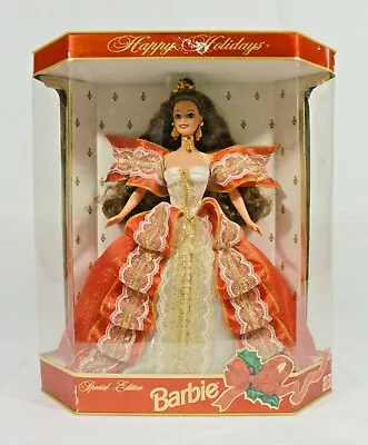 SEALED 1997 Happy Holidays Barbie Special Edition 17832 Green Eyes White Backing • $22.47