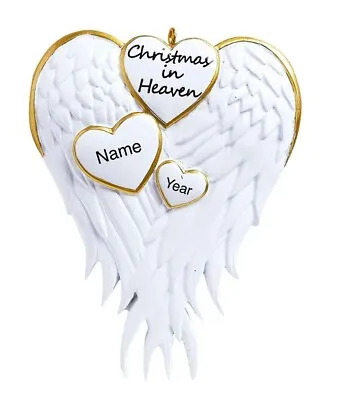 PERSONALIZED Christmas In Heaven Heart - Memorial Christmas Ornament Keepsake  • $16.95