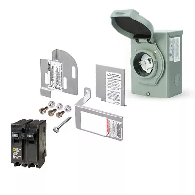 8000-13000 Watt Generator Interlock Kit W/ Inlet Box For Square D Homeline Panel • $75.25