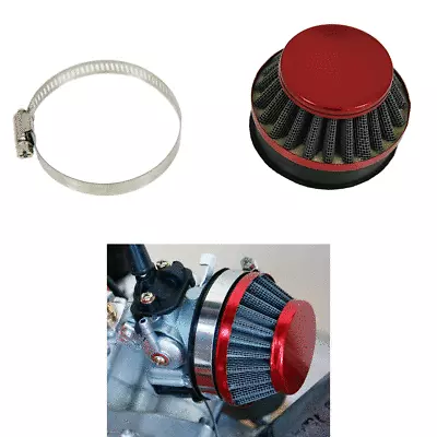 Red 60MM Carburetor Air Filter Fit 49cc 60cc 80cc 2 Stroke Motorized Bicycle • $6.99