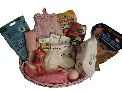 Womens Spa Pamper Hamper Basket Mother's Day Lady Pink Birthday Gift Set Luxury • £26.93