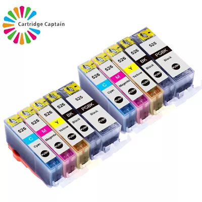 10 Ink Cartridge For Canon Pixma Printer PGI525 MG5250 MG5320 MG5350 MG6100 • £10.14