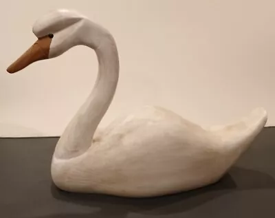 Swan Wooden Hand Carved/ Painted Decoy Patrick Guire '97 Canada 19 X13.5 X6   • $324