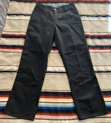 Vintage 60s 70s Ben Davis Union Made Black Work Pants Mens Fits 32x32 Yellow Tag • $199.99