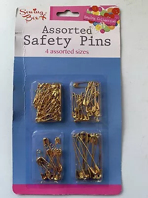 SAFETY PINS  GOLD Colour Mixed Sizes METAL SMALL MINI PIN SEWING CLIP FREE P&P • £2.49