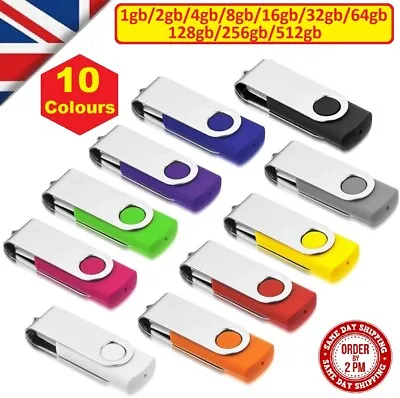 £7.99 • Buy Memory Stick Flash Pen Drive USB 2.0 High Speed 16GB 32GB 64GB 128GB 256 512GB