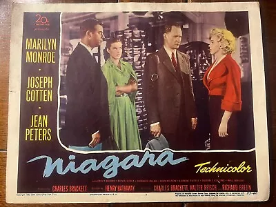 MARILYN MONROE - NIAGARA  1953 Original Movie Theater  Lobby Card (#7) NICE!!! • $259