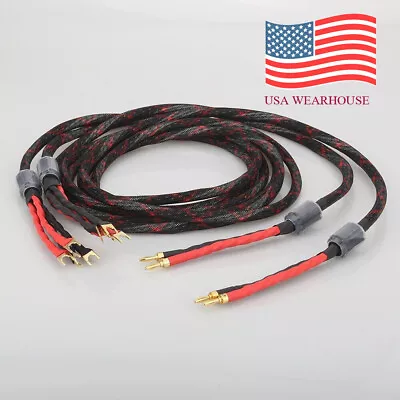 Pair HIFI Western Electric Speaker Cable Audiophile Banana To Spade Biwire Cord • $38