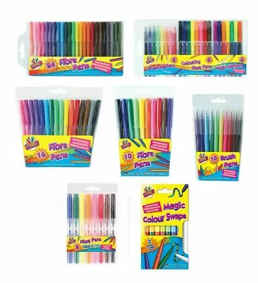 £3.95 • Buy Felt Fibre Tip Pens Drawing Markers Painting Colouring Art School Fine Tipped UK