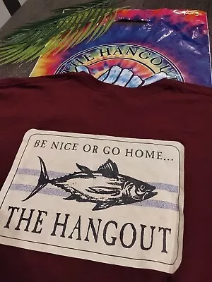 Myrtle Beach The Hangout Shirt  (100% Cotton Adult XL Tee) Color:Wine Fish Tuna • $17.99