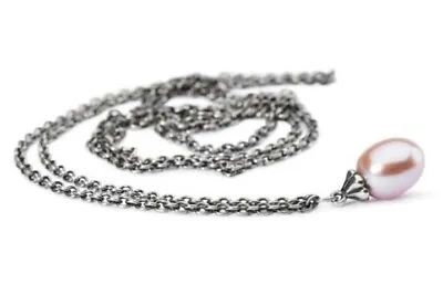 Trollbeads Fantasy Necklace With Rosa Pearl 90 Cm's  EUC 🌸🩷🌸 TAGFA-00049 • $64.59