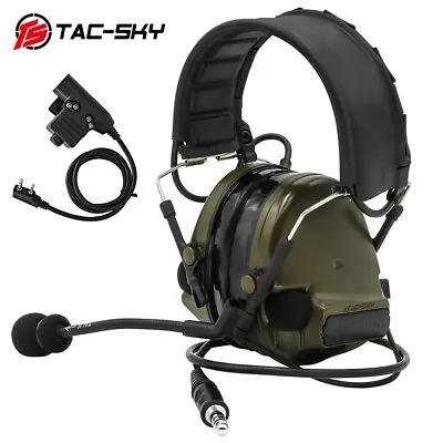 TS TAC-SKY COMTAC III Tactical Headset Detachable Headband + U94 PTT • $155.99