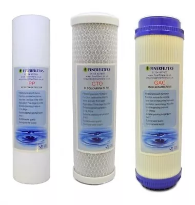 £12.95 • Buy RO Replacement Water Filters 10  X 2.5  Drop In PP Sediment, GAC, Carbon Block