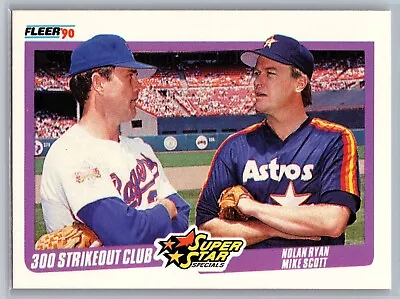 1990 Nolan Ryan Mike Scott Fleer Baseball Super Star Specials 300 Strikeout Club • $1.99